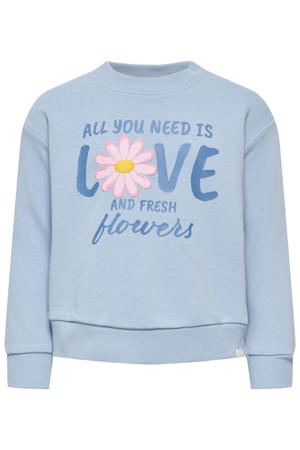 sweater met backprint lichtblauw