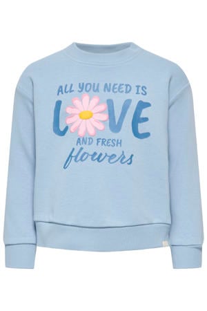 sweater met backprint lichtblauw