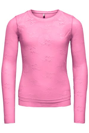 gebloemde longsleeve roze