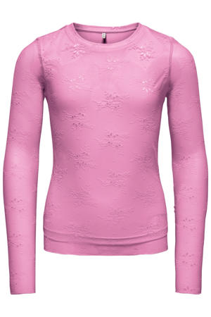 gebloemde longsleeve roze