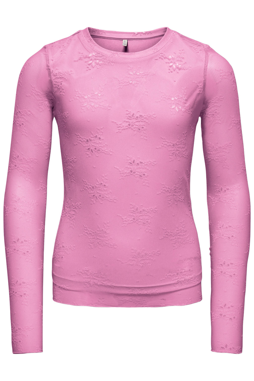 Roze meisjes KIDS ONLY GIRL gebloemde longsleeve van polyamide met lange mouwen en ronde hals