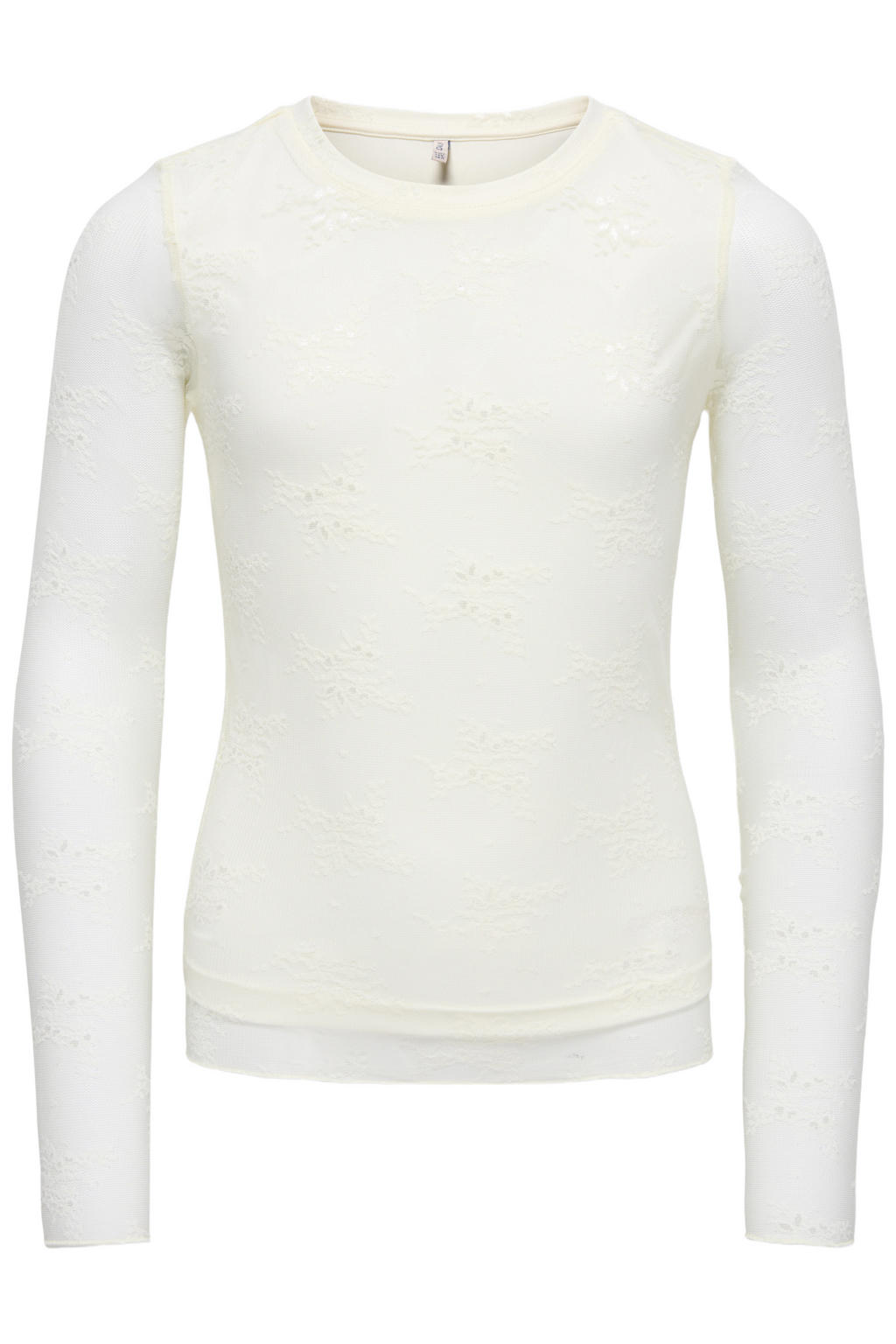 Witte meisjes KIDS ONLY GIRL gebloemde longsleeve van polyamide met lange mouwen en ronde hals