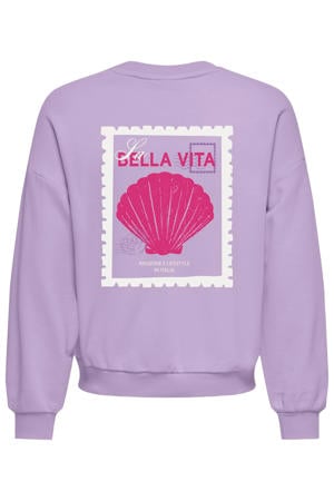 sweater met backprint paars