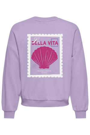 sweater met backprint paars