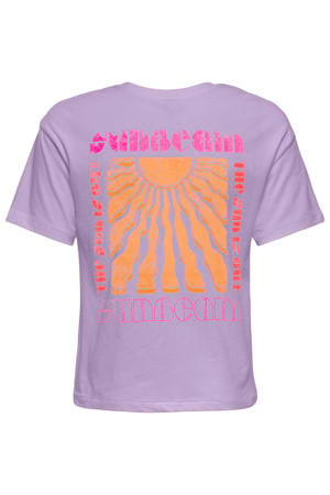 T-shirt met backprint paars