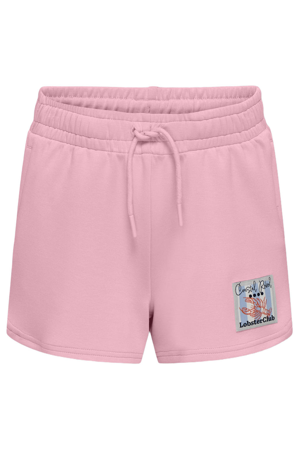 Roze meisjes KIDS ONLY GIRL loose sweatshort met elastische tailleband met koord en printopdruk