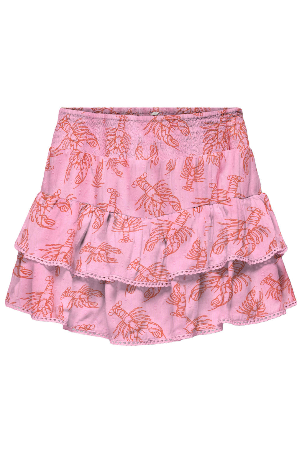 Roze en oranje meisjes KIDS ONLY GIRL skort met all over print gemaakt van viscose