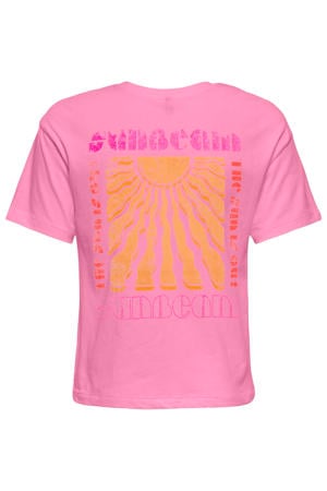 T-shirt met backprint roze