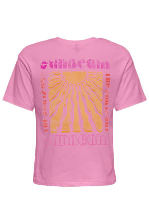 T-shirt met backprint roze