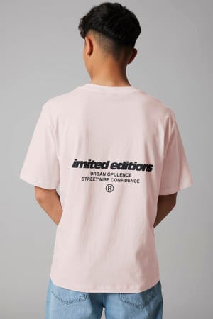 T-shirt met backprint lichtroze