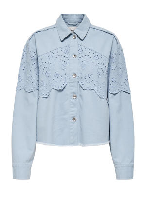 denim jack broderie lichtblauw