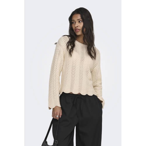 ONLY pullover crème ajour afbeelding