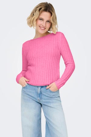 pullover roze gebreid