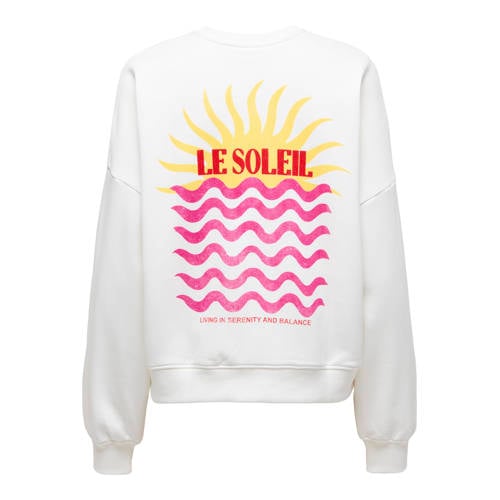 ONLY sweater met backprint wit afbeelding