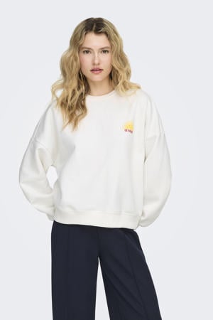 sweater met backprint wit