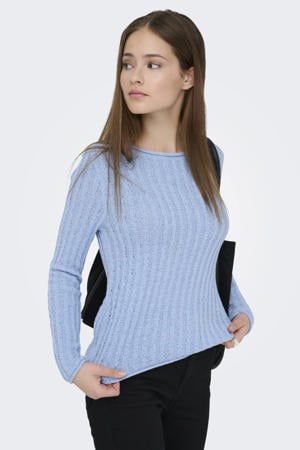 pullover lichtblauw gebreid