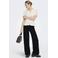 ONLY wide leg high waist casual broek zwart