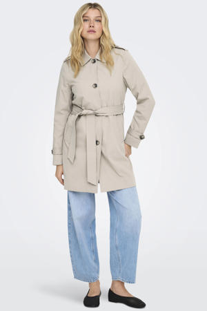 LAZIRO Trenchcoat voor dames, herfst en winter, effen kleur, lange mouwen, revers, ongedwongen, elegante jas met zakken en dubbele knopen, Zwart, M
