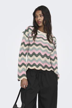 pullover roze ajour