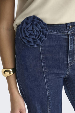 high waist wide leg jeans dark blue denim