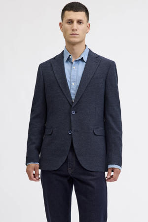 liaddkv Blazer voor heren, regular fit, blazer, smoking colbert, pak, print, business-pakjas, eenknoop, kostuumjas, herenblazer, jasje voor bruiloft, feest, feestelijk, zwart, XXL