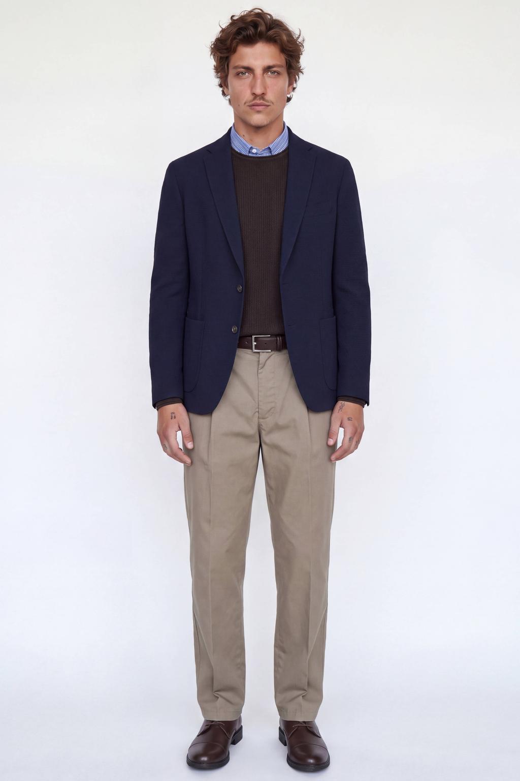 JACK & JONES PREMIUM colbert met textuur donkerblauw