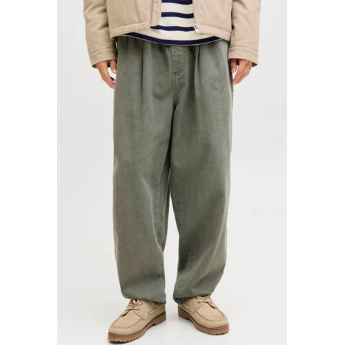 JACK & JONES PANTS STUDIO JPSTEVAN barrel casual broek groen afbeelding