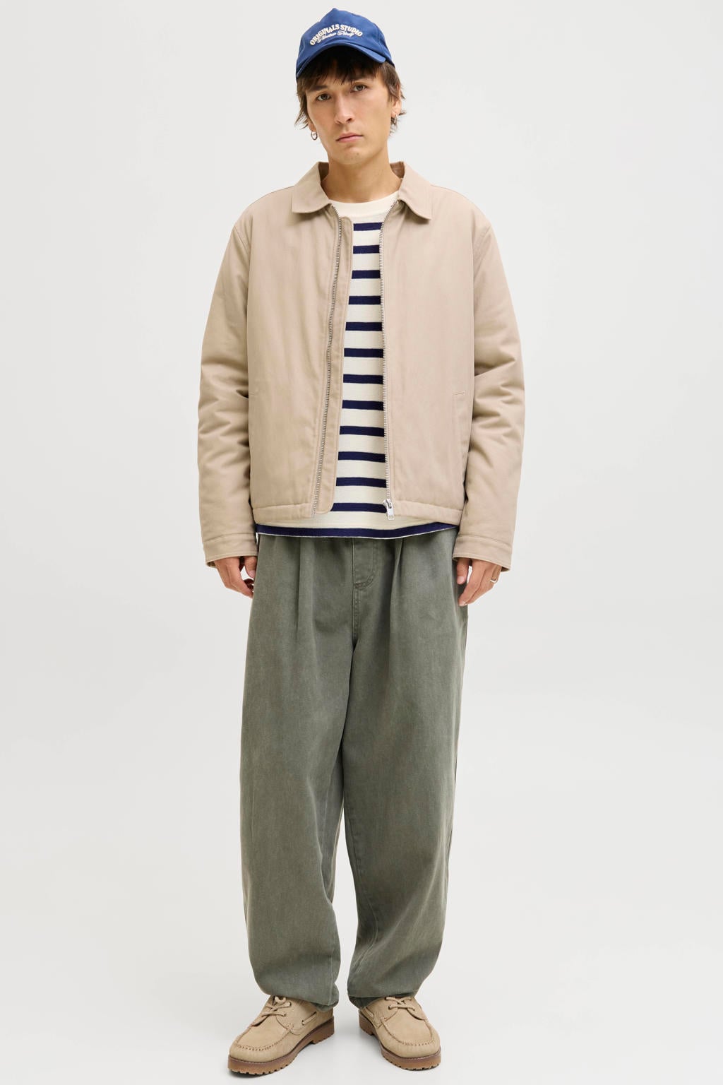 JACK & JONES PANTS STUDIO JPSTEVAN barrel casual broek groen