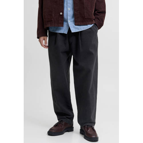 JACK & JONES PANTS STUDIO JPSTEVAN barrel casual broek zwart afbeelding