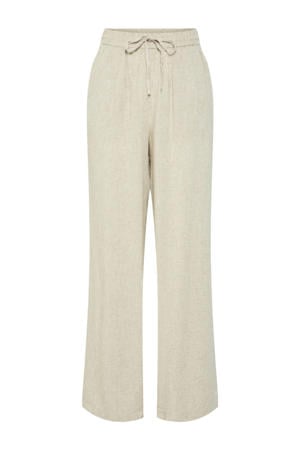 regular high waist casual broek beige