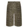 PIECES Curve regular high waist denim short met panterprint bruin