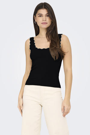 mouwloze top zwart