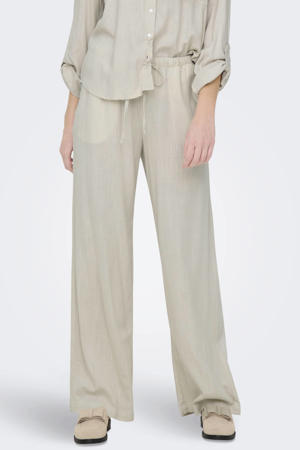 straight regular waist casual broek taupe