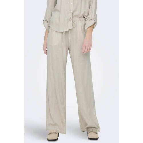 JDY straight regular waist casual broek taupe afbeelding
