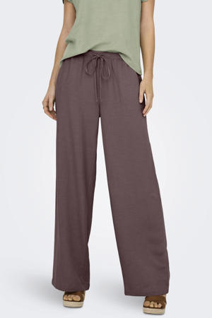 straight regular waist casual broek donkerpaars
