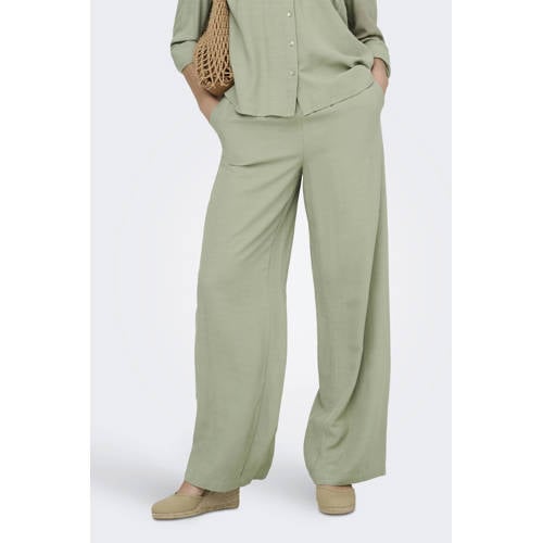 JDY straight regular waist casual broek lichtgroen afbeelding