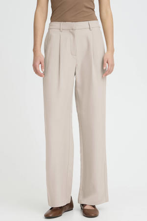 wide leg regular waist broek ecru