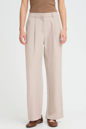 wide leg regular waist broek ecru