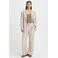 ICHI wide leg regular waist broek ecru