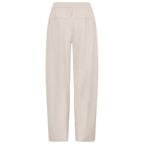 ICHI barrel regular waist pantalon ecru afbeelding