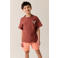 Tumble 'n Dry T-shirt met backprint roodbruin