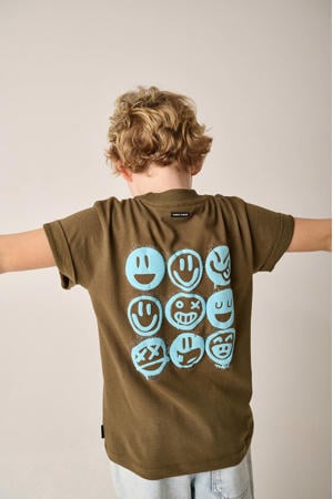 T-shirt met backprint donkergroen