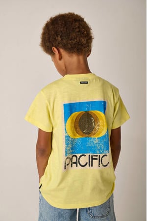 T-shirt met backprint geel