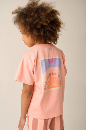 T-shirt met backprint zalm