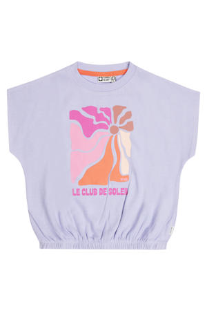 T-shirt lila met textuur