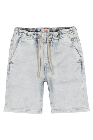 regular waist short light blue denim