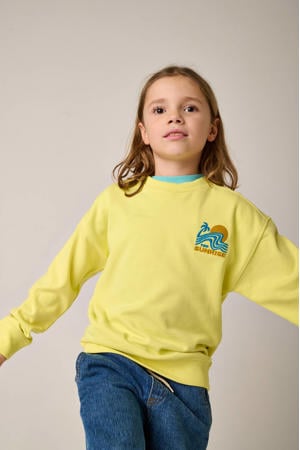 sweater met backprint geel