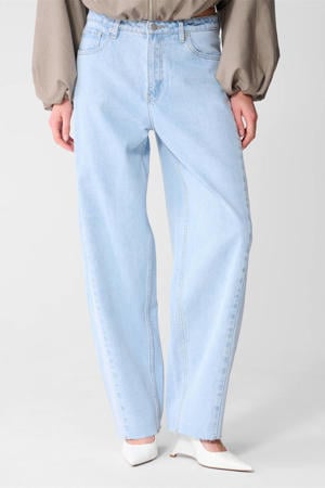 high waist barrel jeans light blue denim