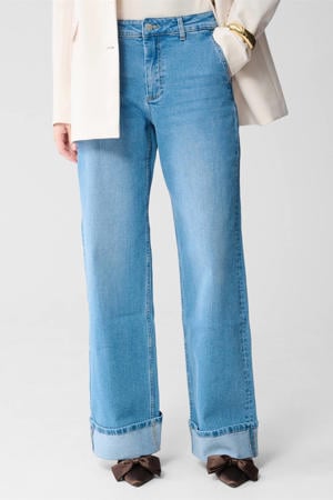high waist wide leg jeans light blue denim