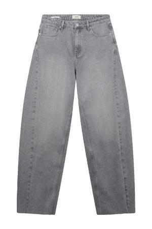 high waist barrel jeans grey denim